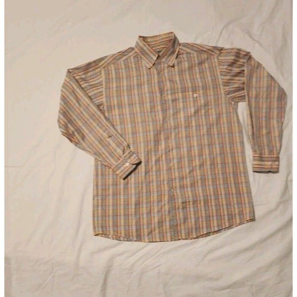 Talbots Shirt Men's Size M Multicolored Plaid Button Down Long Sleeve Workwear